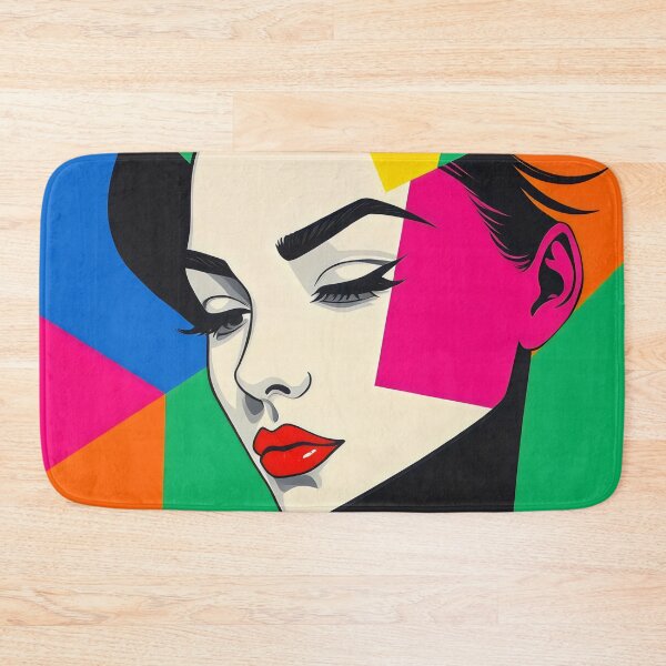 Item preview, Popart Female portrait Geometric Shapes designed and sold by ZanyPaintbrush.