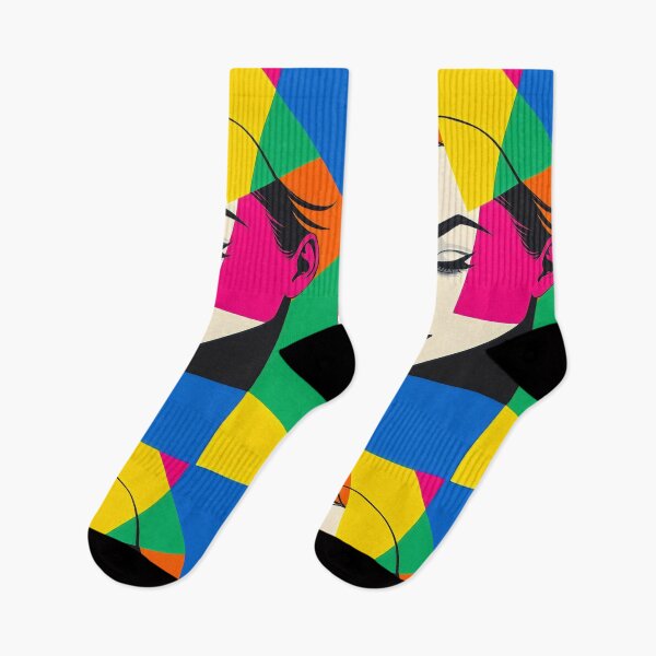 Item preview, Popart Female portrait Geometric Shapes designed and sold by ZanyPaintbrush.