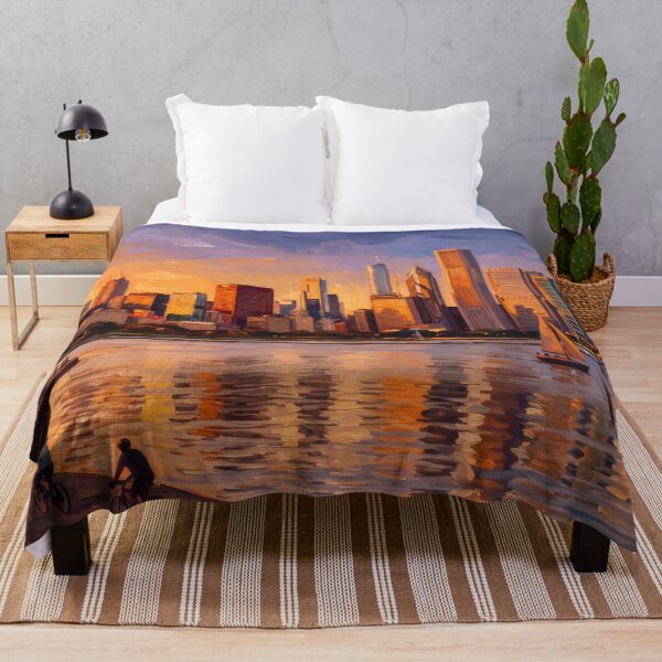 Item preview, Chicago Skyline Glowing Over Lake Michigan designed and sold by RedPeaStudio.