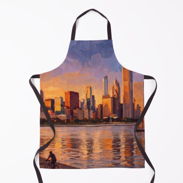 Item preview, Chicago Skyline Glowing Over Lake Michigan designed and sold by RedPeaStudio.