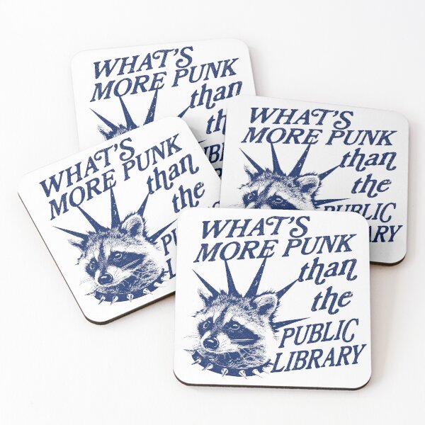 Item preview, Whats more punk than the public library, Support Public Libraries, vintage funny raccoon designed and sold by dariakustocr.
