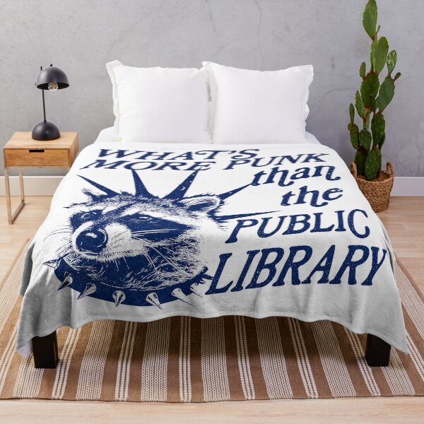 Item preview, Whats more punk than the public library, Support Public Libraries, vintage funny raccoon designed and sold by dariakustocr.