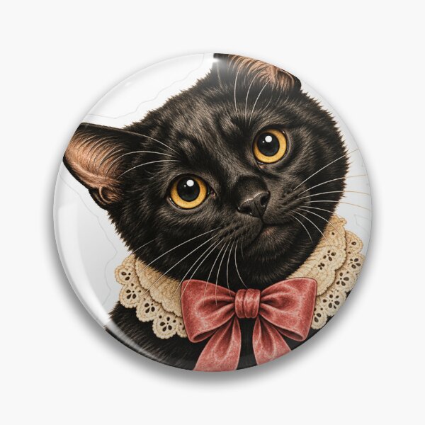 Item preview, Cute Black Cat with Pink Bow – Vintage Cottagecore Cat Sticker designed and sold by ChicClicker.