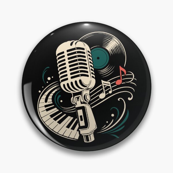 Item preview, Microphone with record and piano music vintage designed and sold by Christine Krahl.