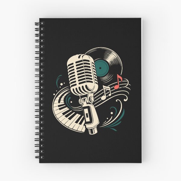 Item preview, Microphone with record and piano music vintage designed and sold by Christine Krahl.