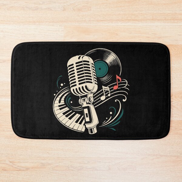 Item preview, Microphone with record and piano music vintage designed and sold by Christine Krahl.