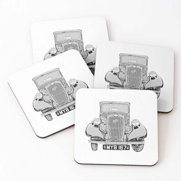 Item preview, Austin Big Seven vintage British classic car monochrome designed and sold by soitwouldseem.