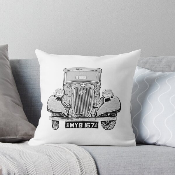 Item preview, Austin Big Seven vintage British classic car monochrome designed and sold by soitwouldseem.