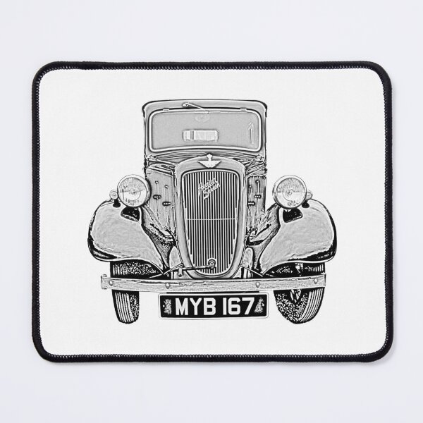 Item preview, Austin Big Seven vintage British classic car monochrome designed and sold by soitwouldseem.