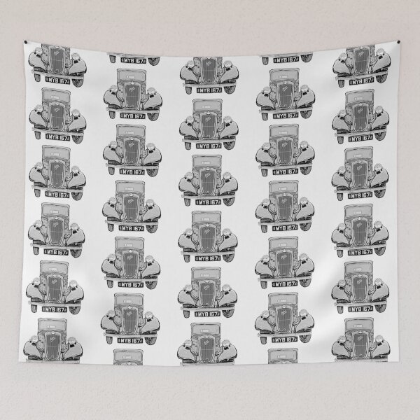 Item preview, Austin Big Seven vintage British classic car monochrome designed and sold by soitwouldseem.