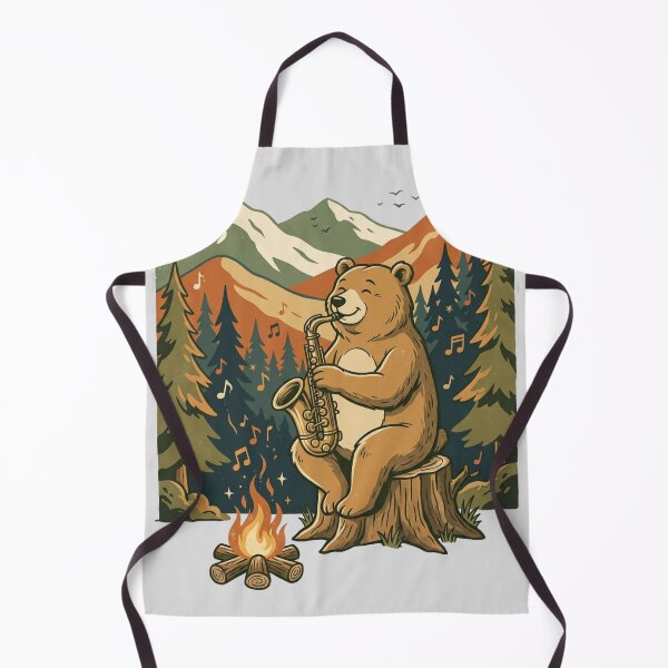 Item preview, Bear Playing Saxophone by Campfire - Music Lover Design designed and sold by @SHINTOSARTSTORE.