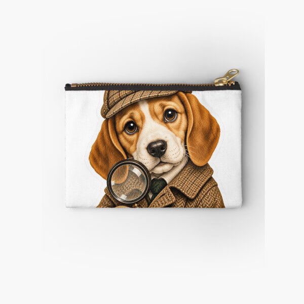Item preview, Cute Beagle Detective – Vintage Sherlock Dog with Magnifying Glass Sticker designed and sold by ChicClicker.