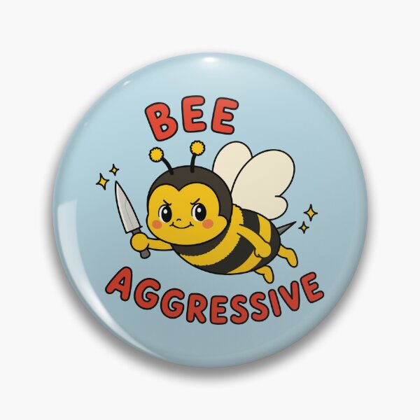 Item preview, Bee Aggressive Cute Angry Bee With Knife designed and sold by BrownHorse90s.