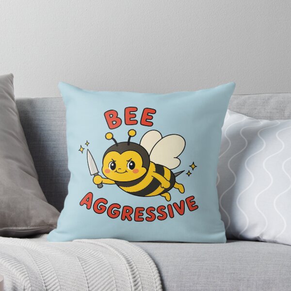 Item preview, Bee Aggressive Cute Angry Bee With Knife designed and sold by BrownHorse90s.