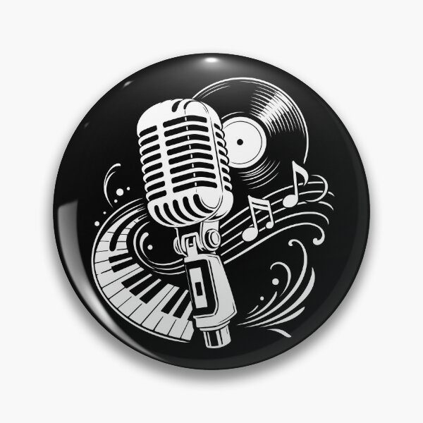 Item preview, Microphone with record and piano music vintage designed and sold by Christine Krahl.