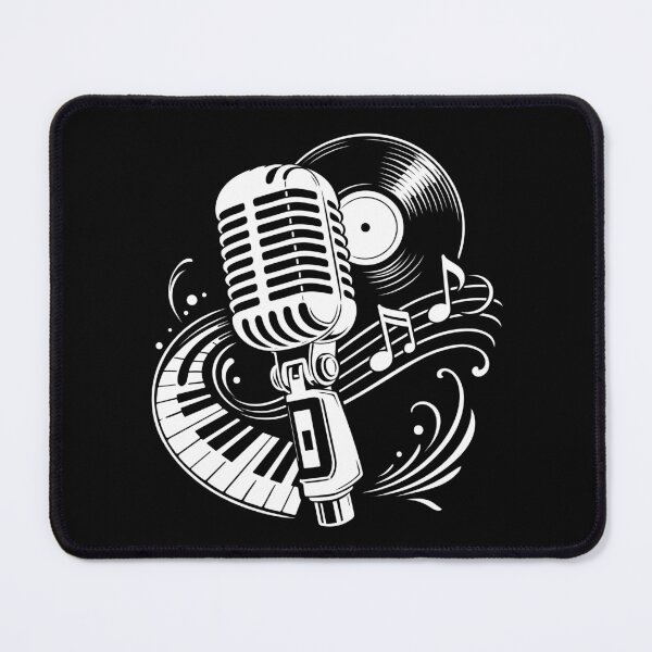 Item preview, Microphone with record and piano music vintage designed and sold by Christine Krahl.