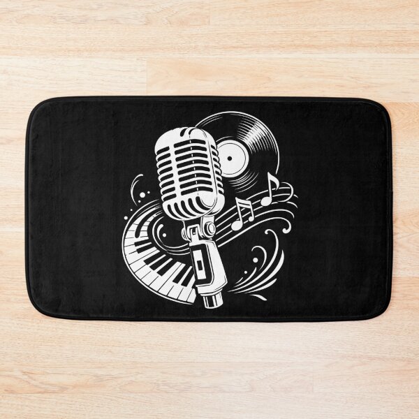 Item preview, Microphone with record and piano music vintage designed and sold by Christine Krahl.