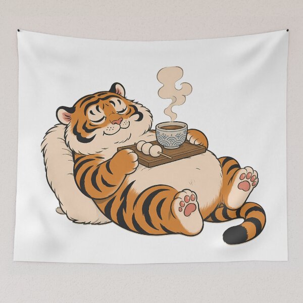Item preview, Cozy Chubby Tiger Japanese Tea Dango designed and sold by aigcx.