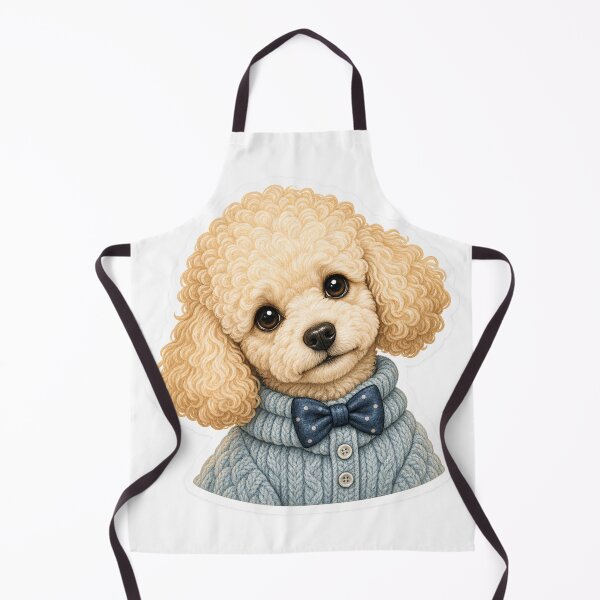 Item preview, Cute Poodle in Blue Sweater – Cozy Vintage Dog Sticker designed and sold by ChicClicker.