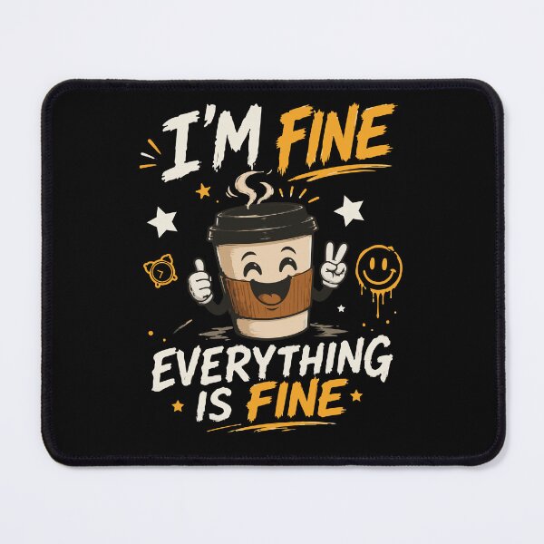 Item preview, I'm Fine Everything is Fine T-Shirt – Funny Coffee Lover Graphic Tee T-Shirt  designed and sold by Artimax-Studio.