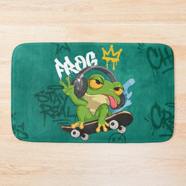Item preview, Kickflip Croak – Frog Skateboarding Street Art Sticker designed and sold by Smuchie.