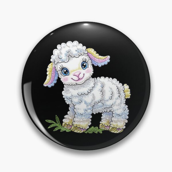 Item preview, Adorable Cartoon Lamb on Black designed and sold by sreabby.