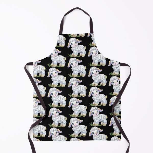 Item preview, Adorable Cartoon Lamb on Black designed and sold by sreabby.
