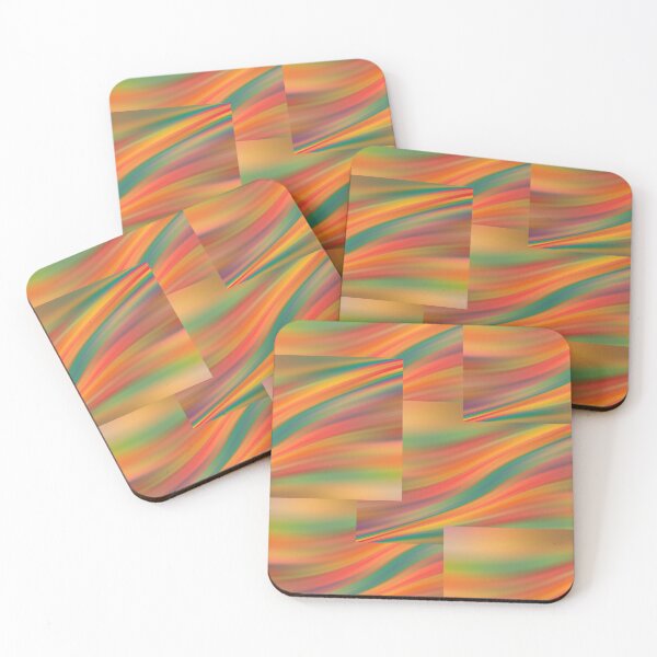 Item preview, Wavy Orange and Green Abstract Wave Pattern Art designed and sold by NikBrin Prevail .