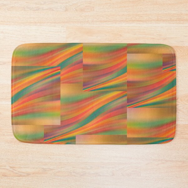 Item preview, Wavy Orange and Green Abstract Wave Pattern Art designed and sold by NikBrin Prevail .