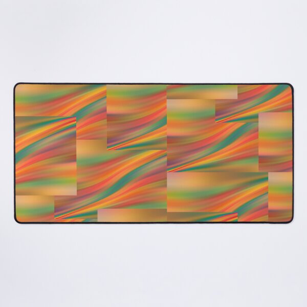 Item preview, Wavy Orange and Green Abstract Wave Pattern Art designed and sold by NikBrin Prevail .