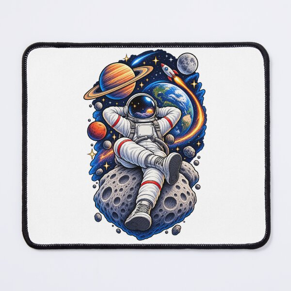 Item preview, Cosmic Astronaut Adventure – Retro Space Illustration T-Shirt Design designed and sold by LarkLeaf.
