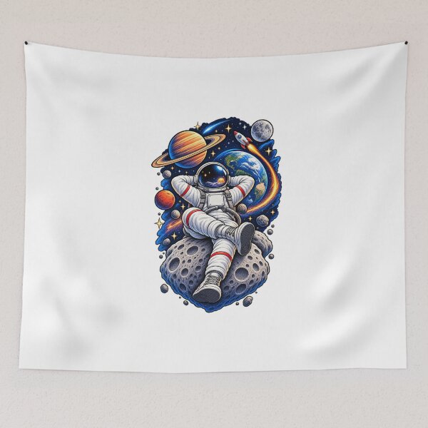 Item preview, Cosmic Astronaut Adventure – Retro Space Illustration T-Shirt Design designed and sold by LarkLeaf.