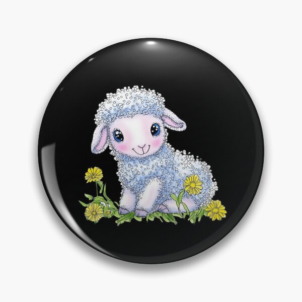 Item preview, Cute Cartoon Lamb with Flowers designed and sold by sreabby.