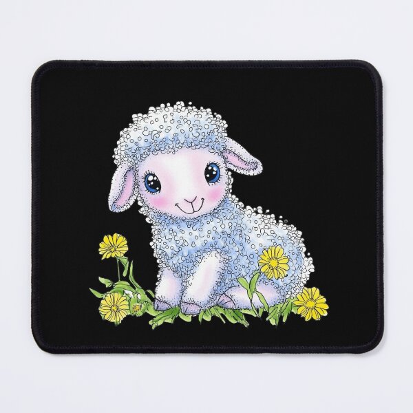 Item preview, Cute Cartoon Lamb with Flowers designed and sold by sreabby.