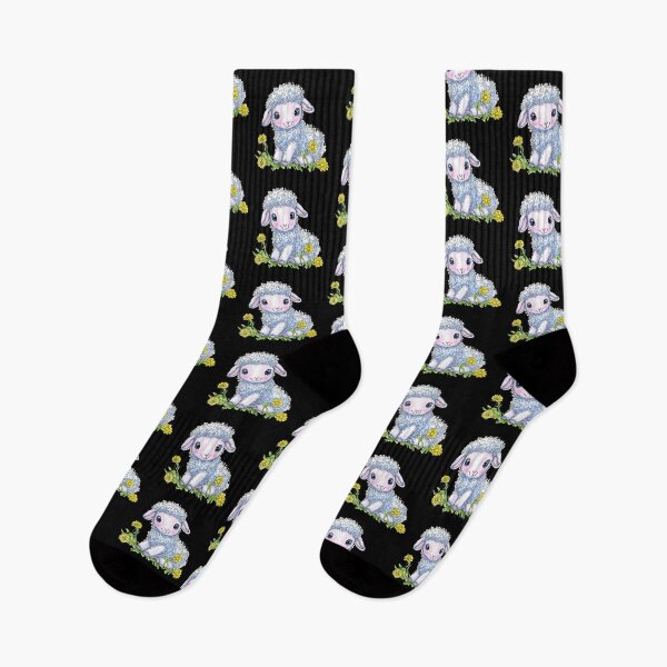Item preview, Cute Cartoon Lamb with Flowers designed and sold by sreabby.