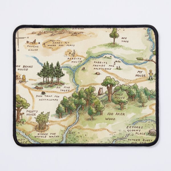 Item preview, 100 Acre Wood Map - Winnie the Pooh designed and sold by Coloor.