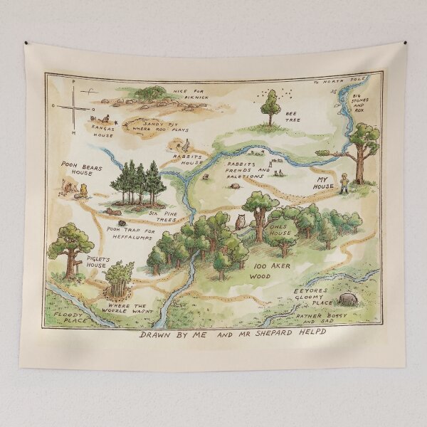 Item preview, 100 Acre Wood Map - Winnie the Pooh designed and sold by Coloor.