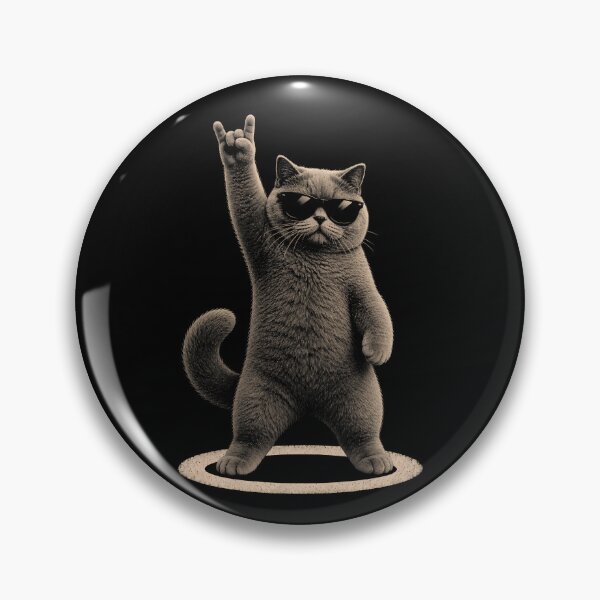 Item preview, Cool cat giving the rock sign in sunglasses designed and sold by rafaeltto.