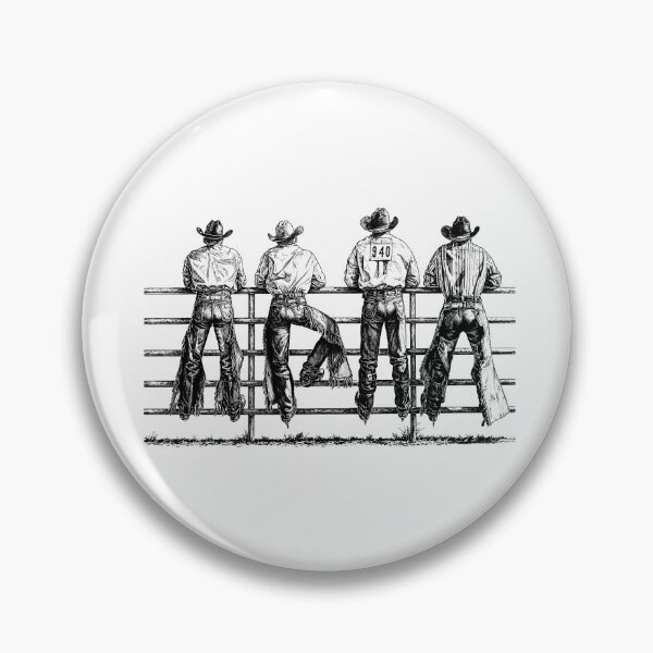 Item preview, Western Cowboys on Fence, Rodeo designed and sold by dariakustocr.