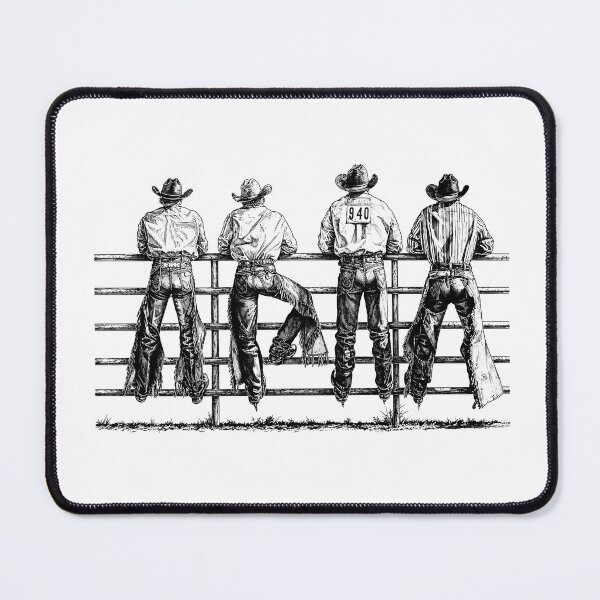 Item preview, Western Cowboys on Fence, Rodeo designed and sold by dariakustocr.
