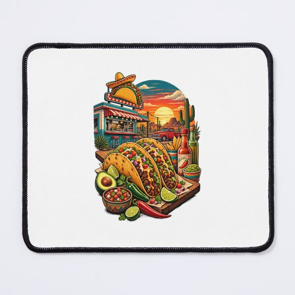 Item preview, Retro Taco Roadside Diner Vintage Food Illustration designed and sold by lovepower.