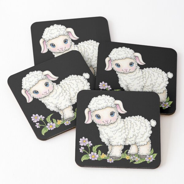 Item preview, Cute Lamb with Flowers designed and sold by sreabby.