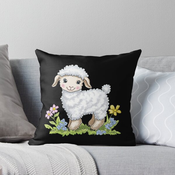Item preview, Cute Lamb with Flowers designed and sold by sreabby.