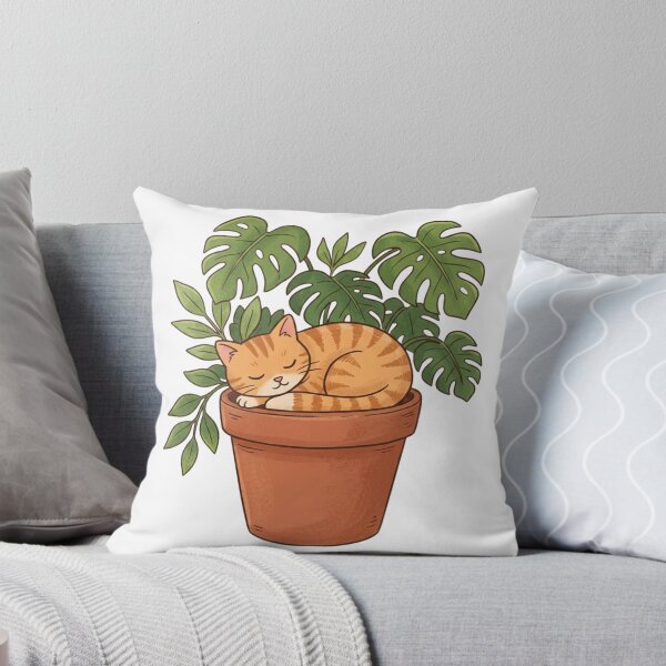 Item preview, Monstera Cat Flowerpot T-Shirt, Cozy Plant Lady & Tabby Cat Graphic Tee designed and sold by KreatoLab.