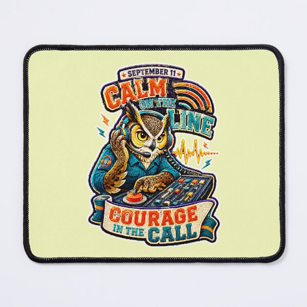 Item preview, September 11 Owl Dispatcher – Calm on the Line Embroidery Design designed and sold by Jaani-T.