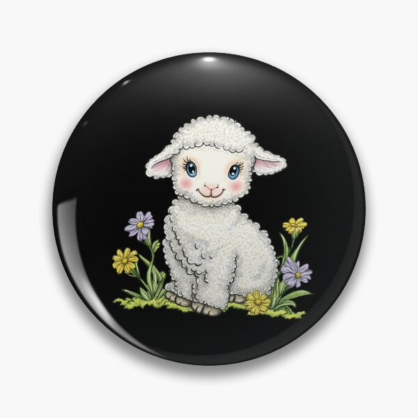 Item preview, Charming Lamb with Flowers designed and sold by sreabby.