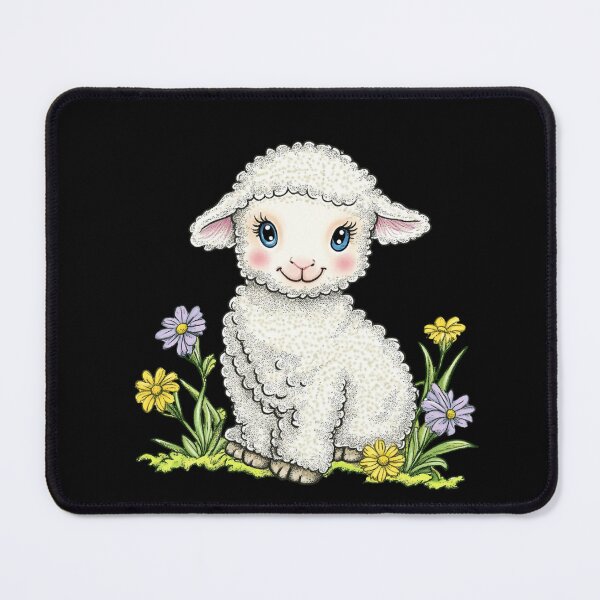 Item preview, Charming Lamb with Flowers designed and sold by sreabby.