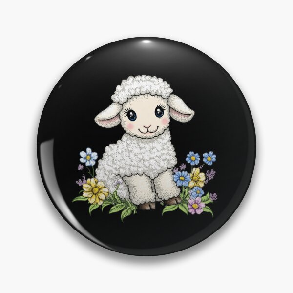 Item preview, Cute Lamb with Flowers designed and sold by sreabby.