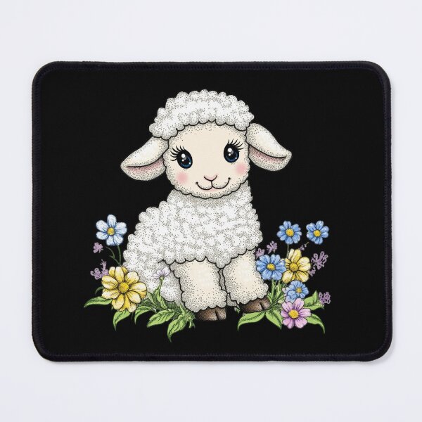 Item preview, Cute Lamb with Flowers designed and sold by sreabby.