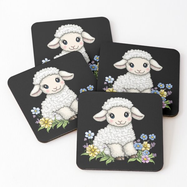 Item preview, Cute Lamb with Flowers designed and sold by sreabby.